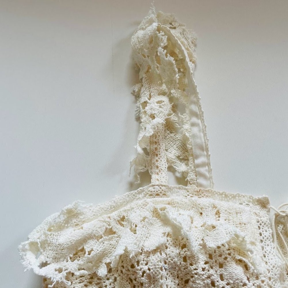NWT Free People Cross My Heart Mini Dress Lace Crochet Laceup Boho Lined Beach - Picture 6 of 16
